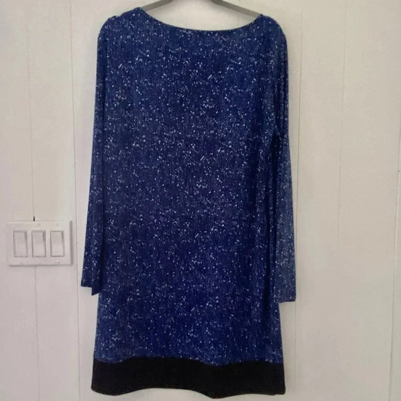 MICHAEL Michael Kors Dresses & Skirts - Michael Kors Long Sleeve Polyester Shift Dress Blue Geo Print XL Stretch
